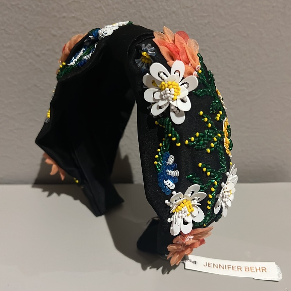 JENNIFER BEHR Jardin Headband BLACK